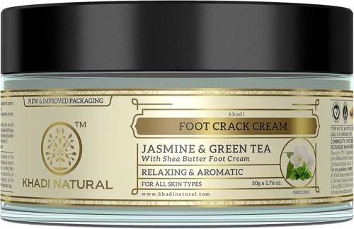 Крем для ног "Жасмин и Зеленый чай" (Foot crack cream Jasmine and Green tea) 50г., Khadi Natural